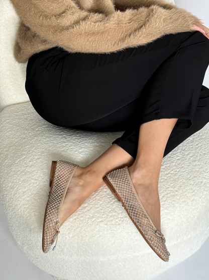 Sapatilha Nude com Cristais